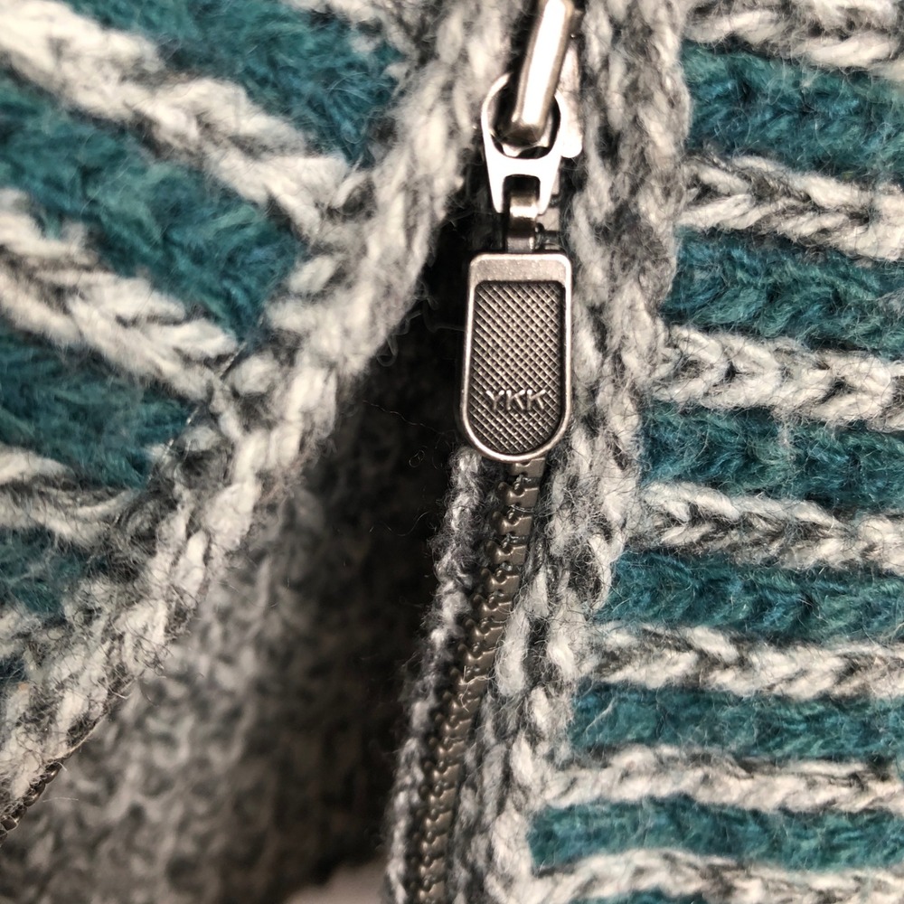 ROYAL ROBBINS Fair Isle Wool Blend Full Zip Hooded Cardigan Women's Sz M Gray - Picture 6 of 10